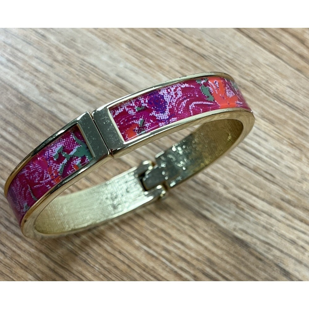 Cabi Jubilee Bangle Bracelet Goldtone Pink Hinged